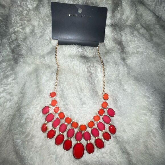 NY&Co Red Jeweled Necklace   - Picture 2 of 4